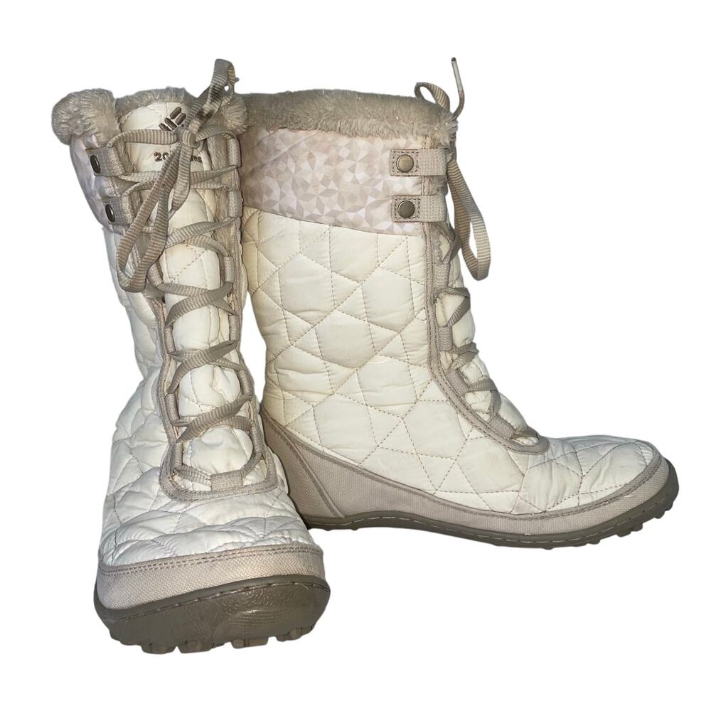 Columbia Minx Mid II Omni-Heat Women’s Winter Boots White Lace Up Sz 9 EU 40
